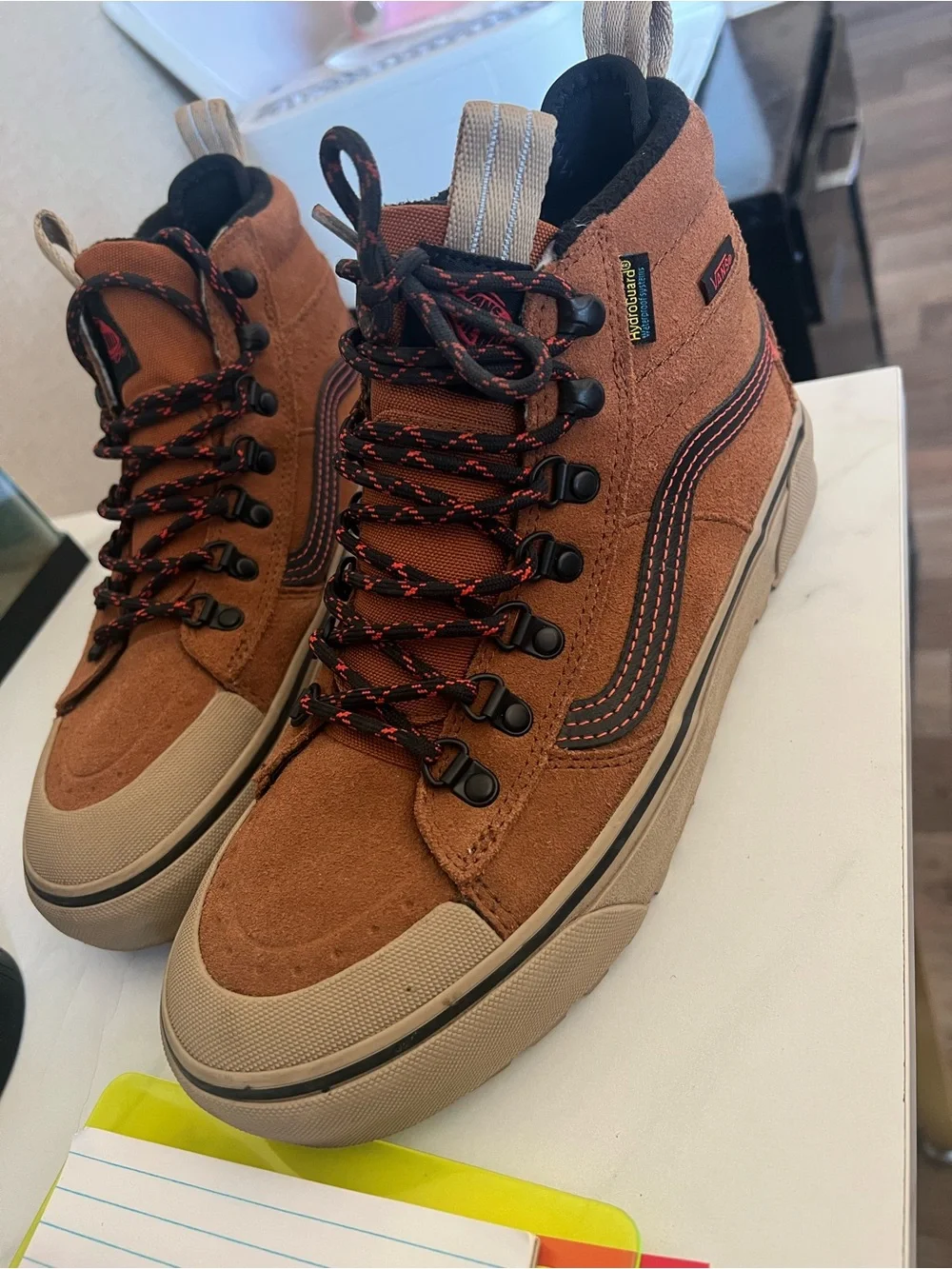 Vans Brown Suede High-Top Sneakers with Tan Soles